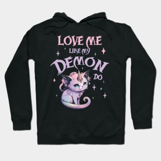 Creepy Cute Kawaii Unicorn Cat Caticorn Pastel Goth Hoodie